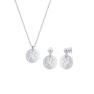 Elli  Ensemble de Bijoux Femmes Plaquette Pendentif Organique Boule Set Pendentif D'oreilles 