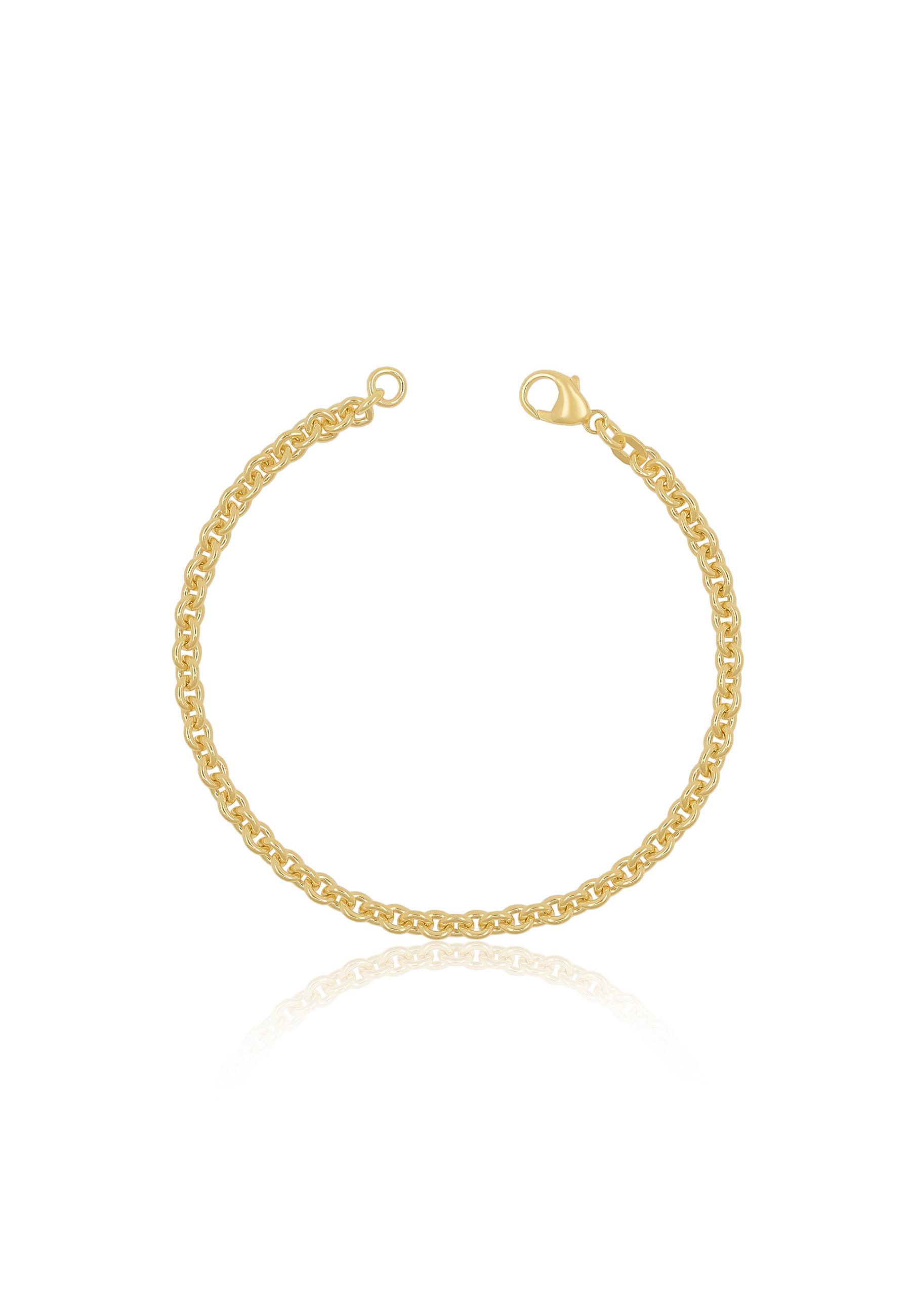 MUAU Schmuck  Bracelet rond d'forçat en or jaune 750, 3,9mm, 19cm 