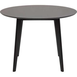 mutoni Table à manger Enrico chêne hévéa noir rond 105x105  