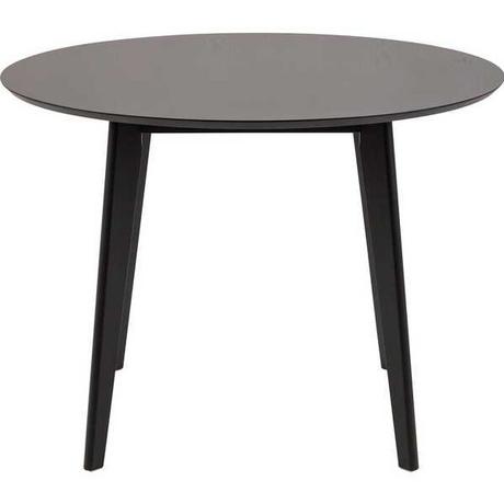 mutoni Table à manger Enrico chêne hévéa noir rond 105x105  