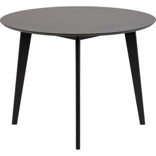 mutoni Table à manger Enrico chêne hévéa noir rond 105x105  