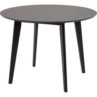 mutoni Table à manger Enrico chêne hévéa noir rond 105x105  