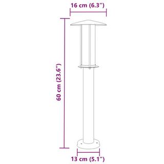 VidaXL lampada da terra per esterni Acciaio inossidabile  