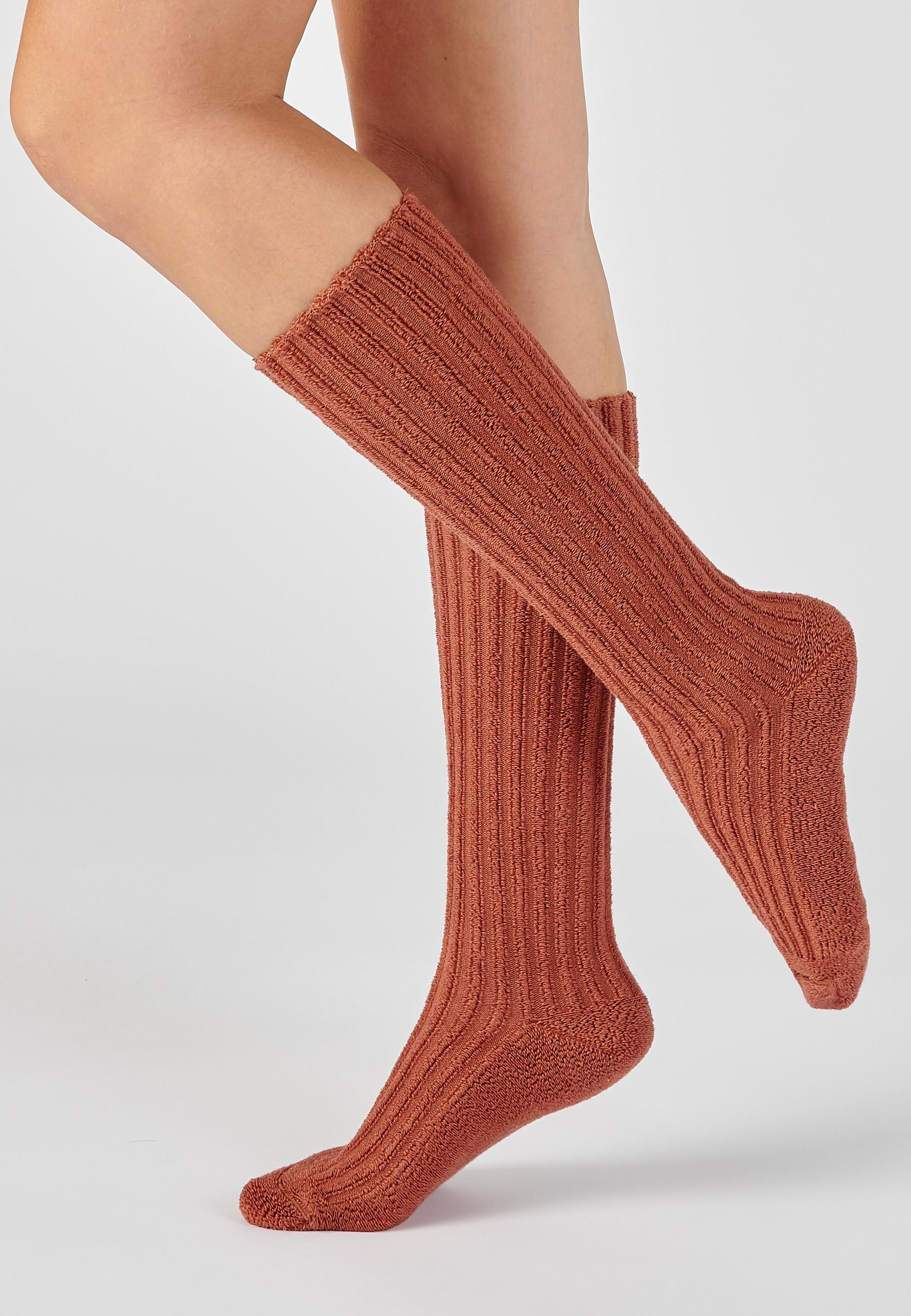 Image of Rippstrick-kniestrümpfe Aus Thermolactyl-bouclé. Damen Orange 32