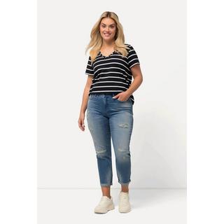 Ulla Popken  Jean Boyfriend, détails destroy, taille confortable 