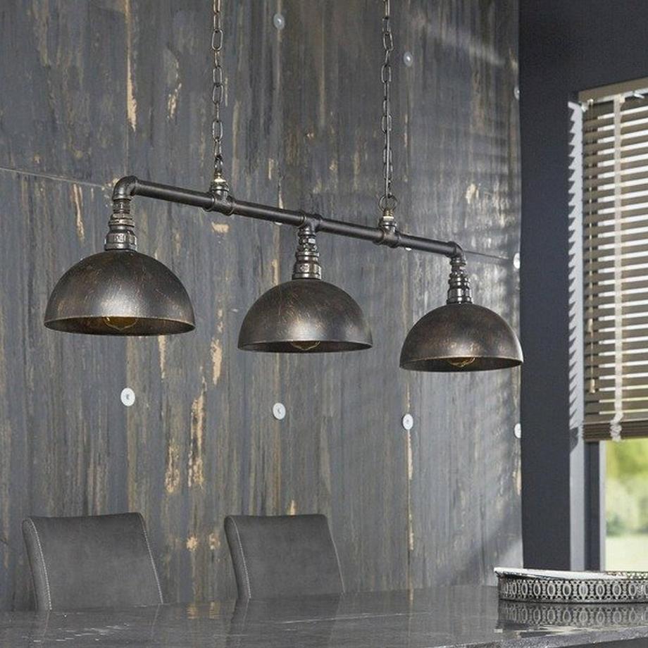 mutoni Suspension 3L abat-jour hémisphérique - tube industriel / Noir  