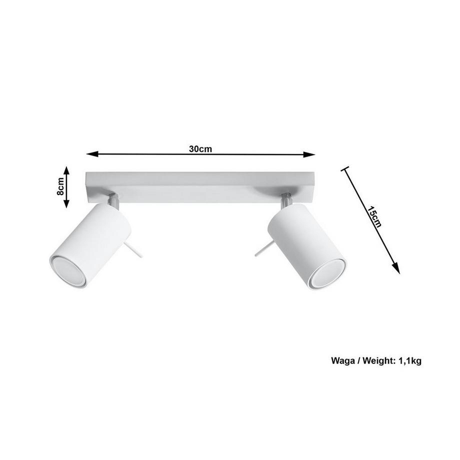 OZAIA  Deckenleuchte Design 2 Strahler RANDY Stahl 