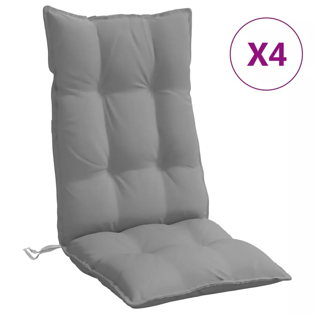 VidaXL - Coussin de chaise à dossier haut tissu, One Size, Gris