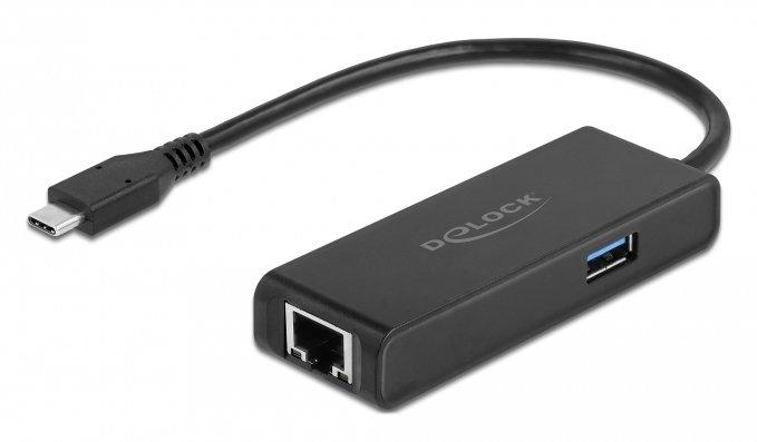 DeLock  USB Type-C™ Adapter zu 2,5 Gigabit LAN mit USB Typ-A Buchse 