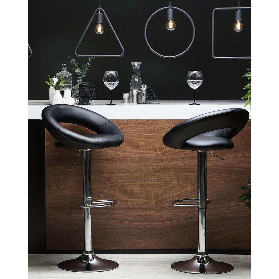 Beliani Set di 2 sedie alte en Pelle sintetica Retrò PEORIA  