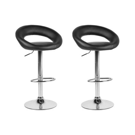 Beliani Lot de 2 chaises de bar en Cuir PU Rétro PEORIA  