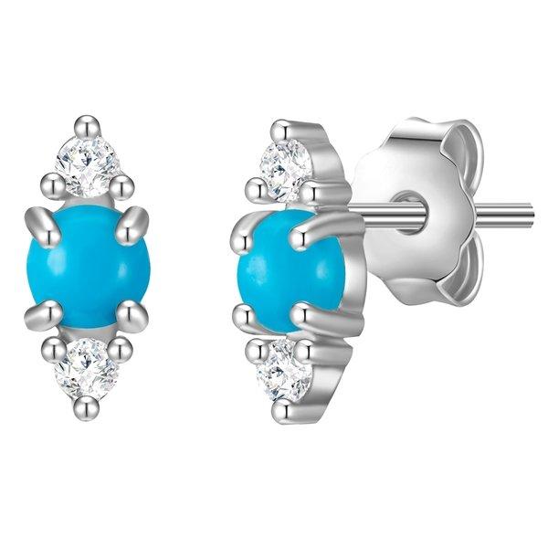 Image of Ohrstecker Raute Damen Silber 7mm