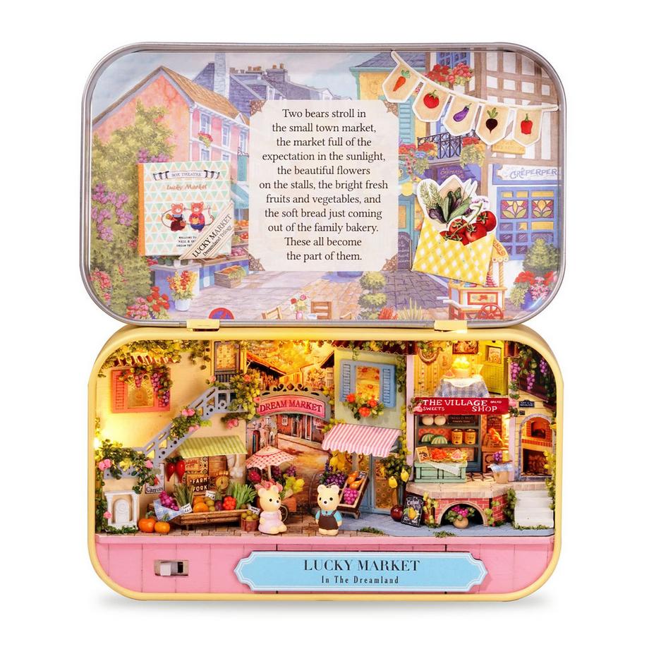 Kit de maison miniature DIY dans une boîte à construire, kit d'artisanat de mini théâtre fait à la main, cadeaux artisanaux créatifs