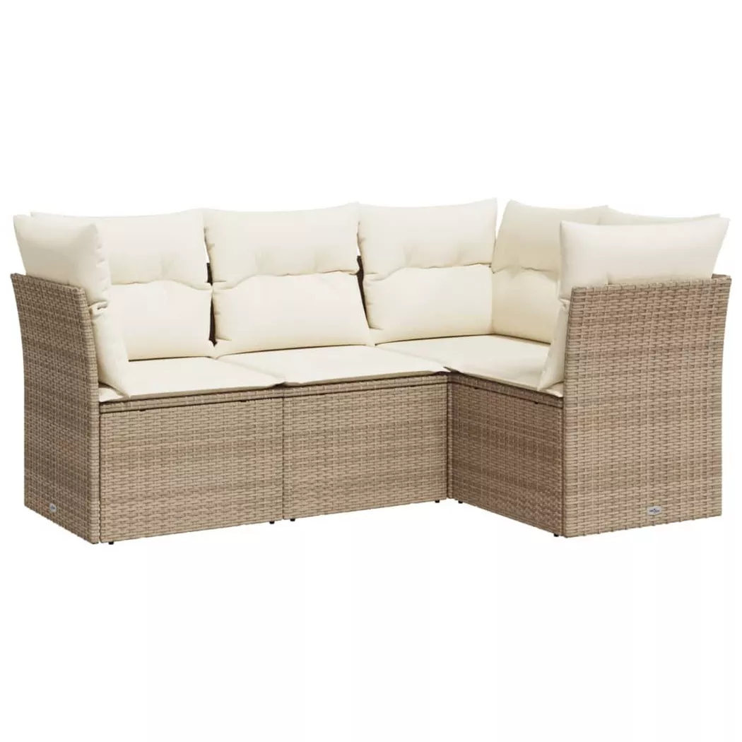 VidaXL - Garten sofagarnitur poly-rattan, One Size, Beige