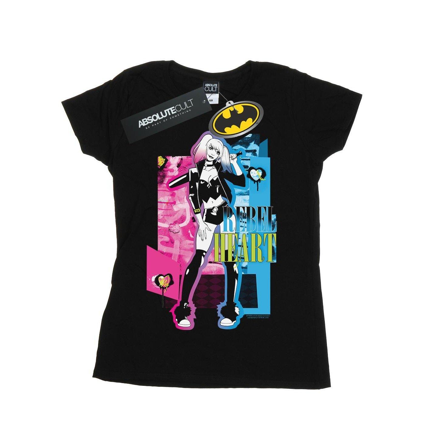 Image of Harley Quinn Rebel Heart Tshirt Damen Schwarz M