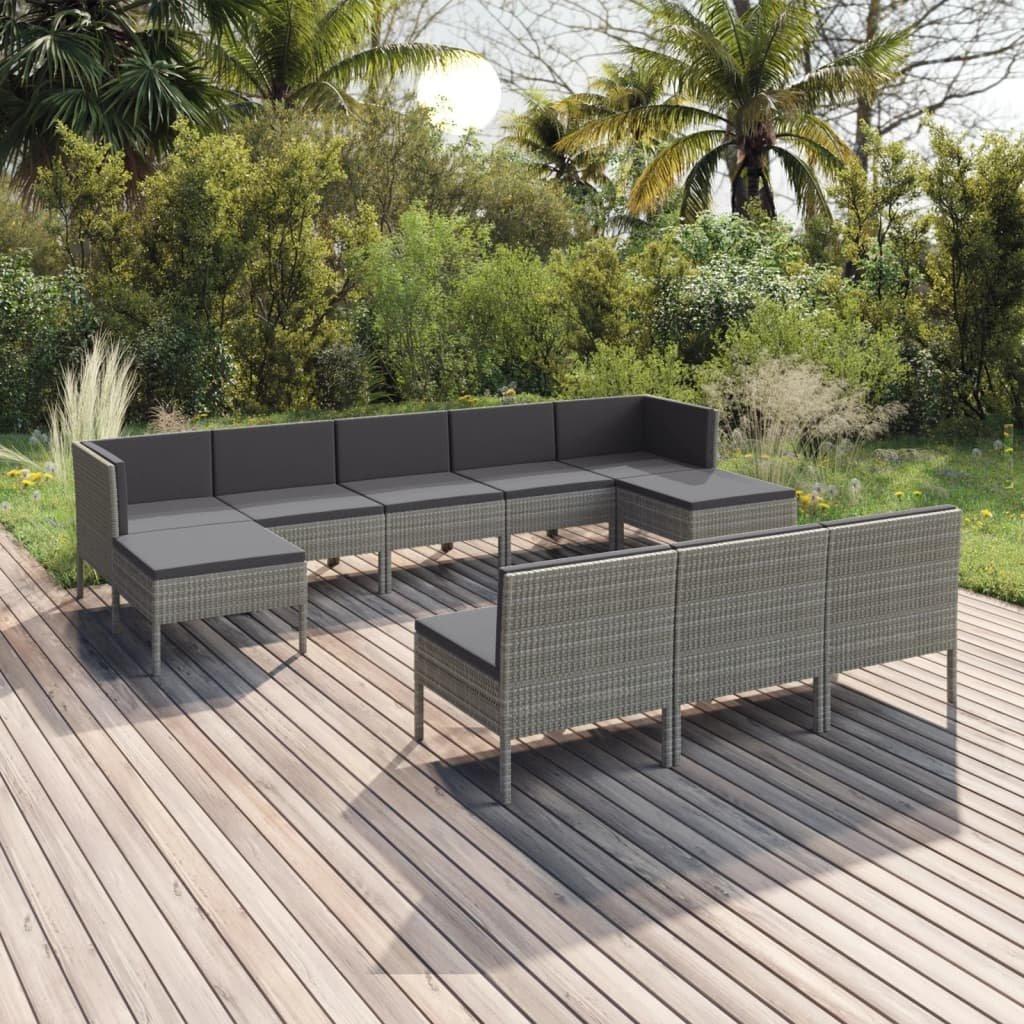 VidaXL Garten-sofagarnitur poly-rattan  