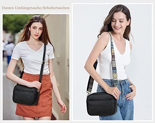 Only-bags.store Umhängetasche, stylisch Veganem Leder Breiter Gurt Crossbody Schultertasch mit 2 verstellbaren Umhängetasche, stylisch Veganem Leder Breiter Gurt Crossbody Schultertasch mit 2 verstellbaren 