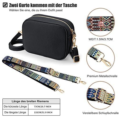 Only-bags.store Umhängetasche, stylisch Veganem Leder Breiter Gurt Crossbody Schultertasch mit 2 verstellbaren Umhängetasche, stylisch Veganem Leder Breiter Gurt Crossbody Schultertasch mit 2 verstellbaren 