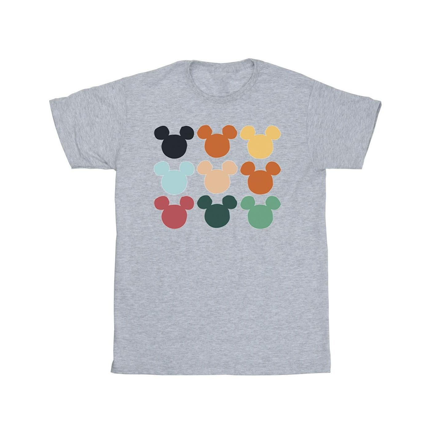 Image of Mickey Mouse Heads Square Tshirt Unisex Grau 152-158