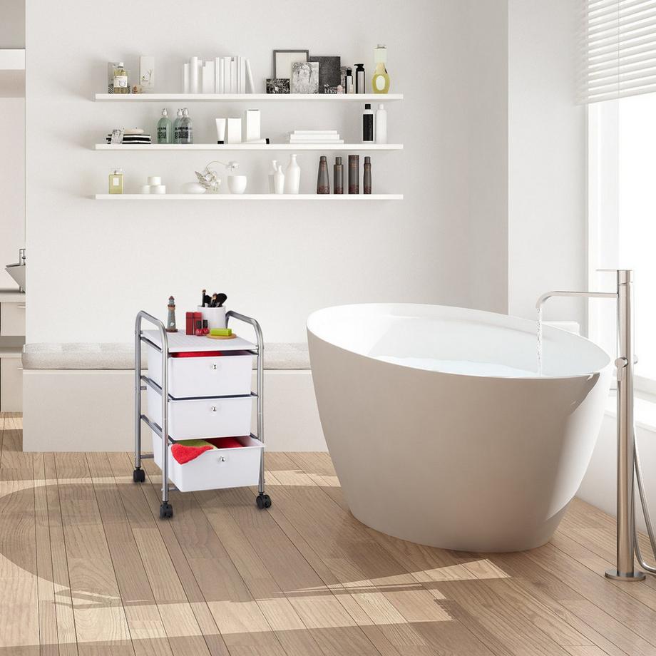 Northix Chariot de salle de bain avec 3 tiroirs  