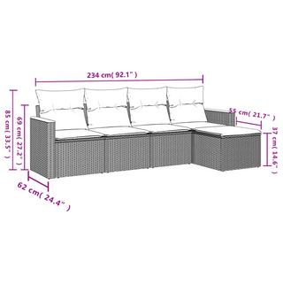 VidaXL Garten sofagarnitur poly-rattan  