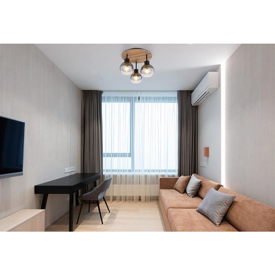 mutoni Plafonnier Moitas métal noir mat 3xE27  