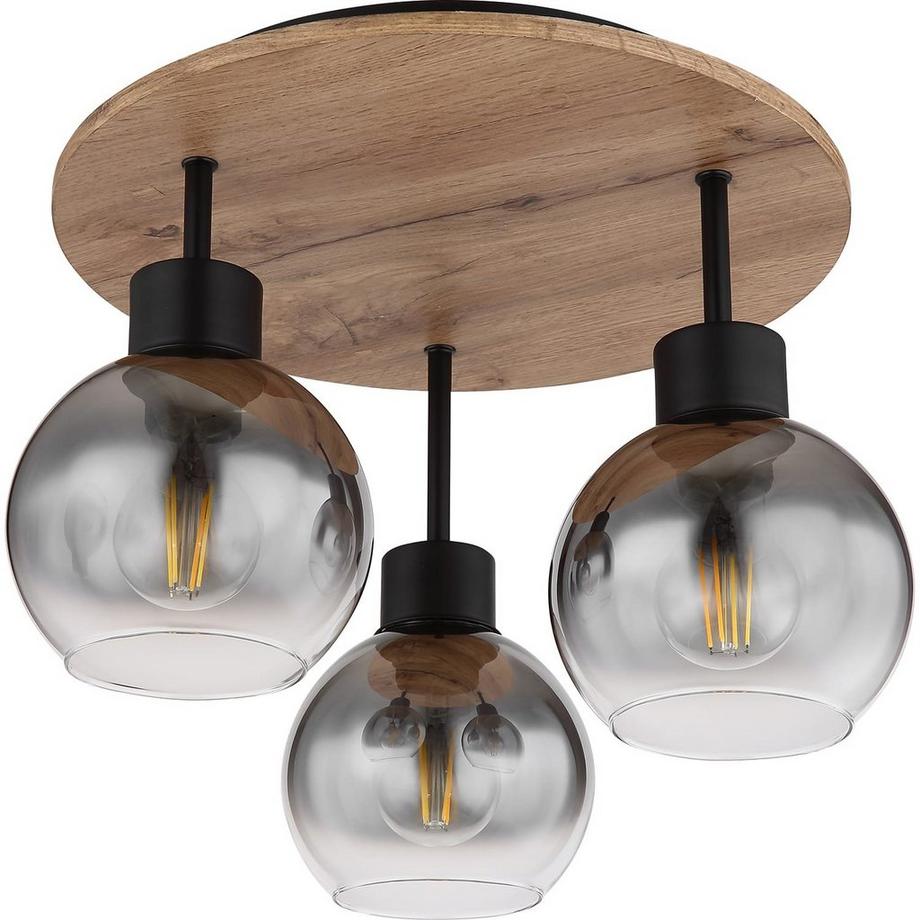 mutoni Plafonnier Moitas métal noir mat 3xE27  