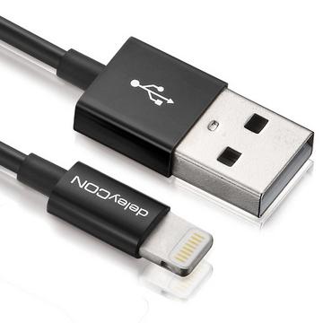 deleyCON USB - Lightning 0,5 m Noir