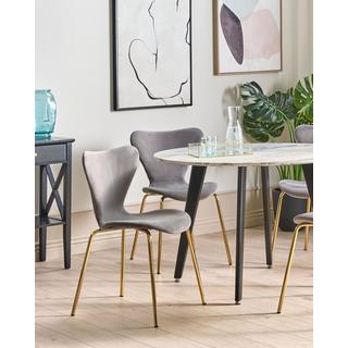 Beliani Lot de 2 chaises en Velours Scandinave BOONVILLE  