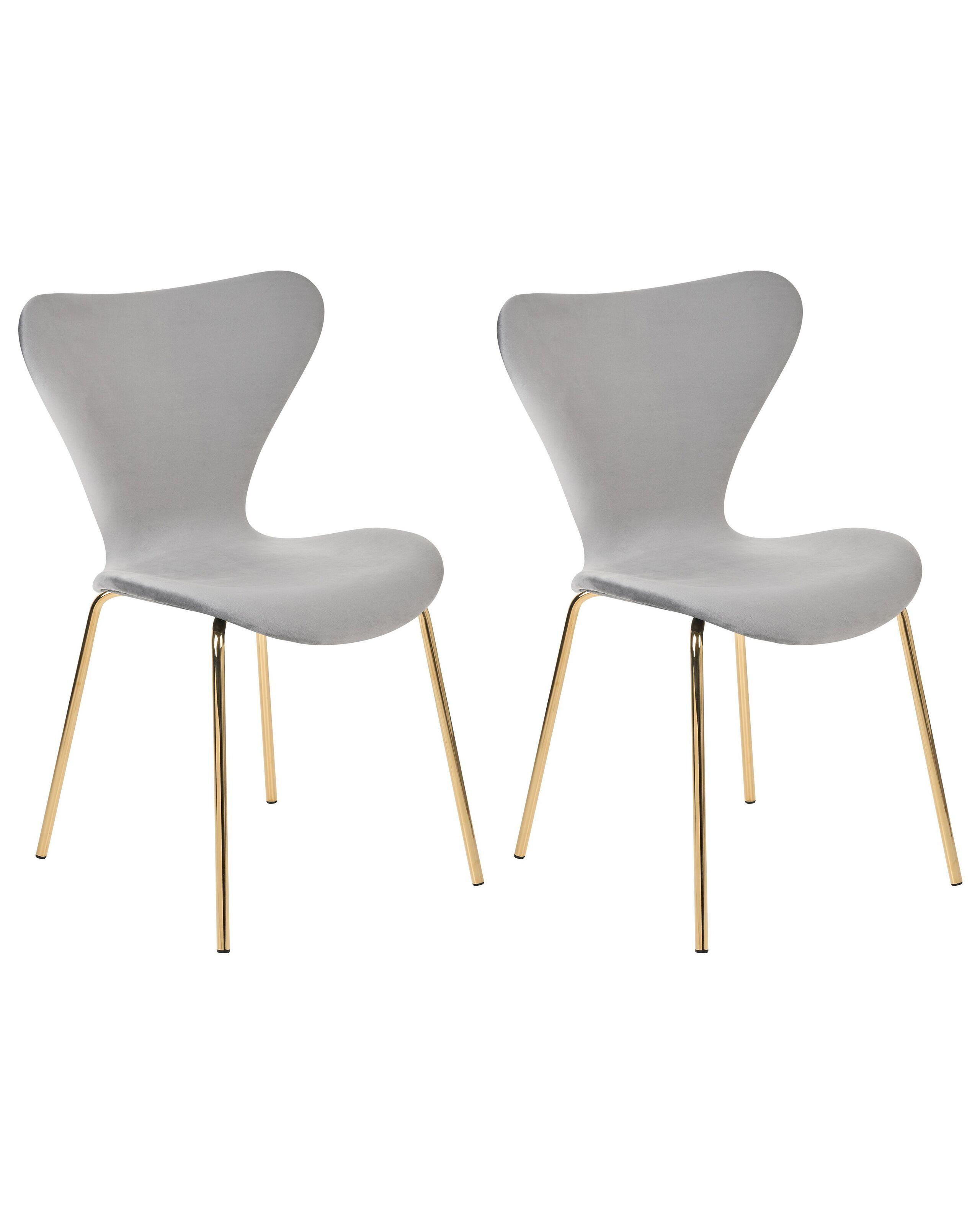 Beliani Lot de 2 chaises en Velours Scandinave BOONVILLE  