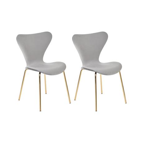 Beliani Lot de 2 chaises en Velours Scandinave BOONVILLE  