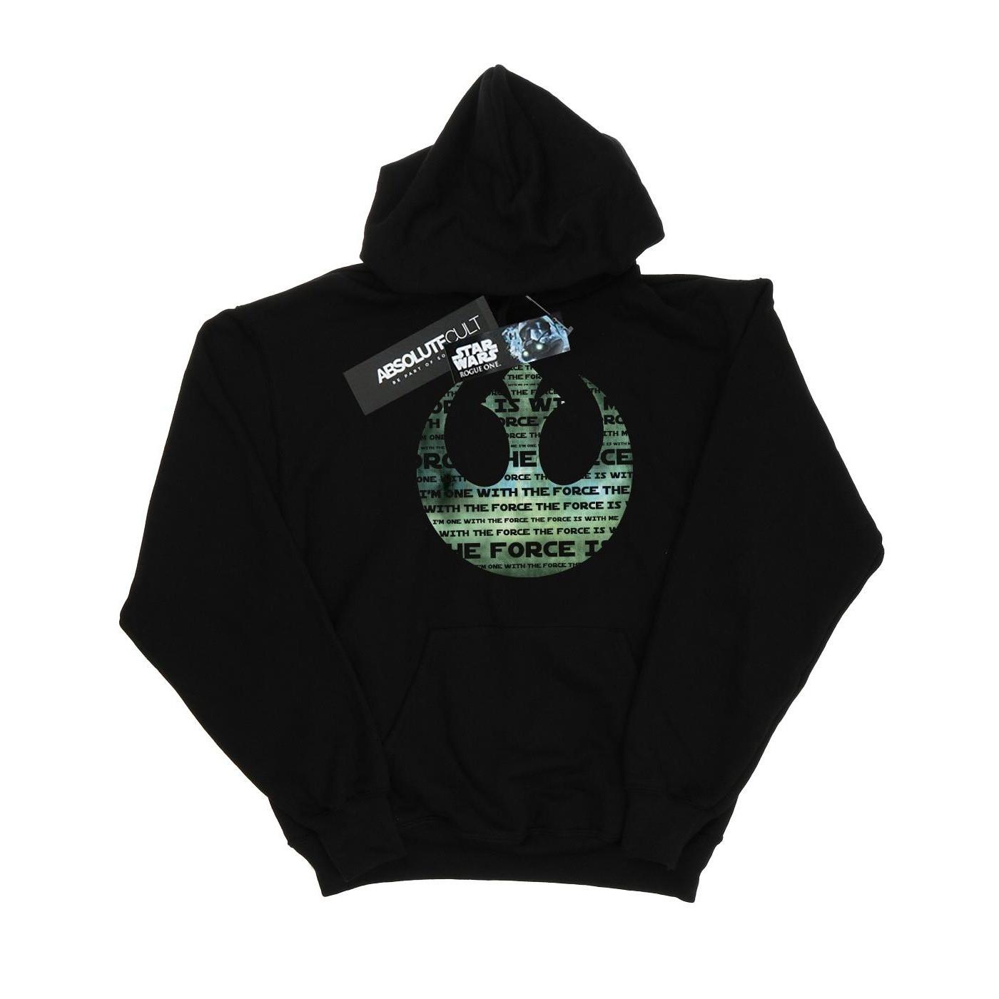 Image of Rogue One I'm One With The Force Alliance Emblem Green Kapuzenpullover Herren Schwarz XL