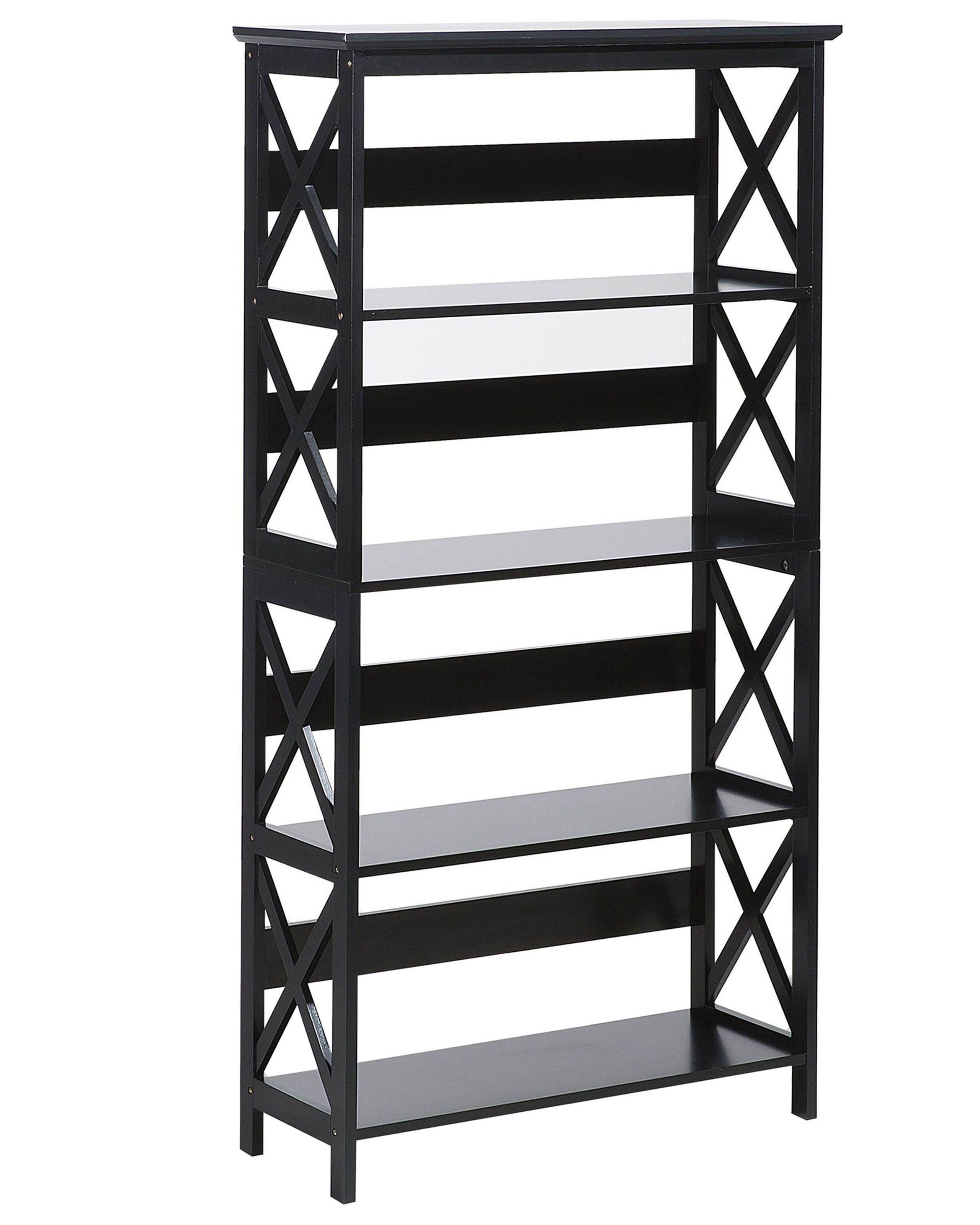 Image of Bücherregal mit 4 Fächern aus MDF-Platte Rustikal FOSTER Bücherregal mit 4 Fächern aus MDF-Platte Rustikal FOSTER