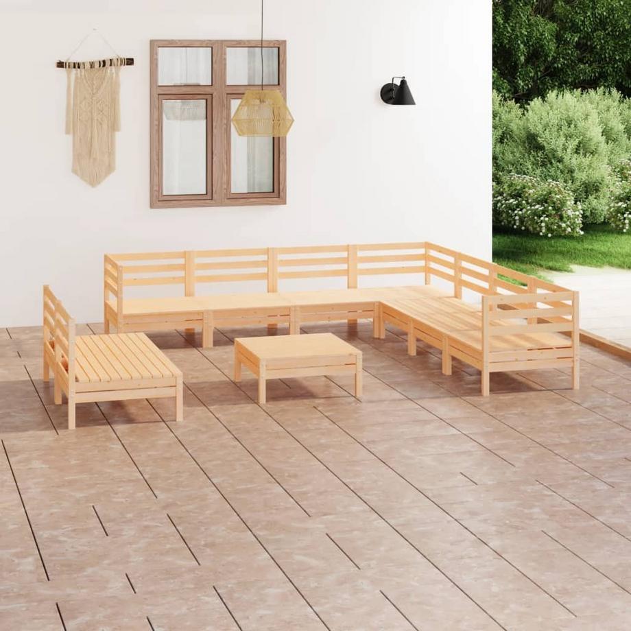 VidaXL Ensemble de salon de jardin bois  