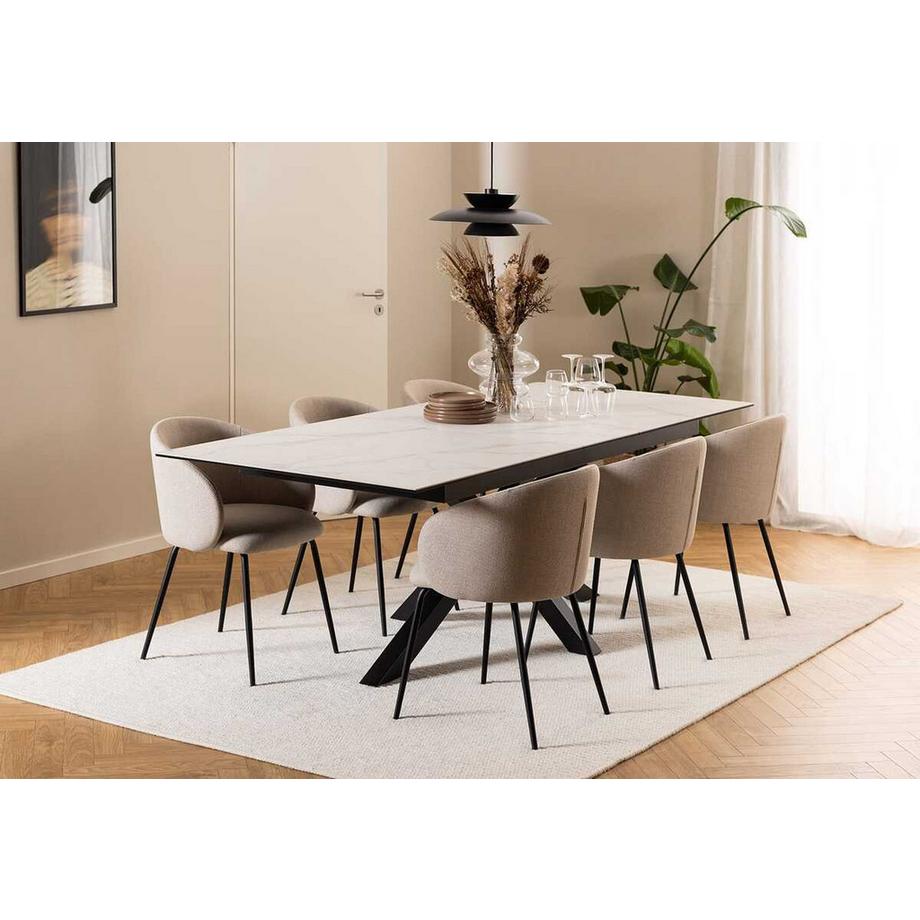 mutoni Esstisch Triple-X Keramik weiss 200-240x100  