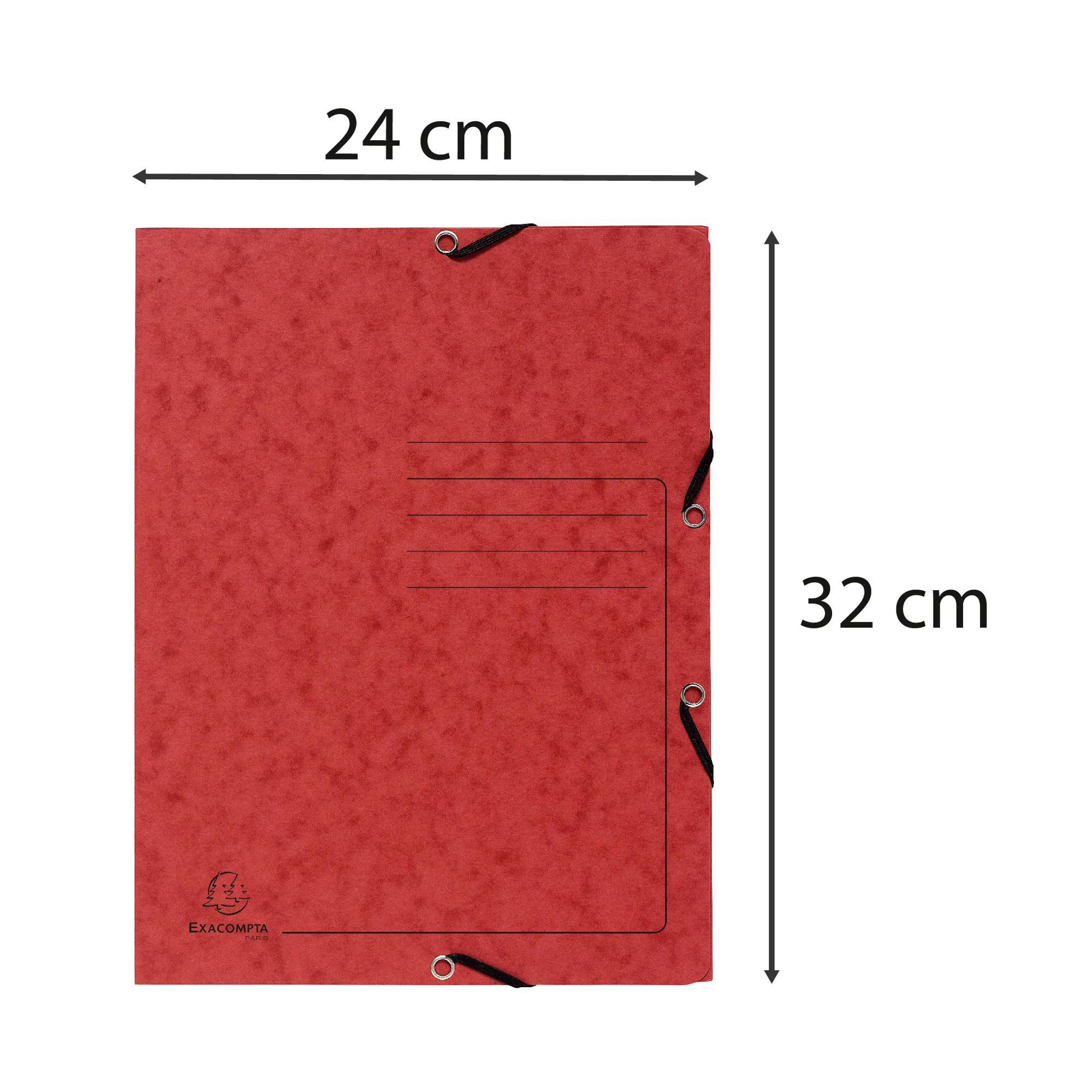 Exacompta Sammelmappe mit Gummizug und 3 Klappen aus Colorspan-Karton 355g/m2 - A4 - x 25  