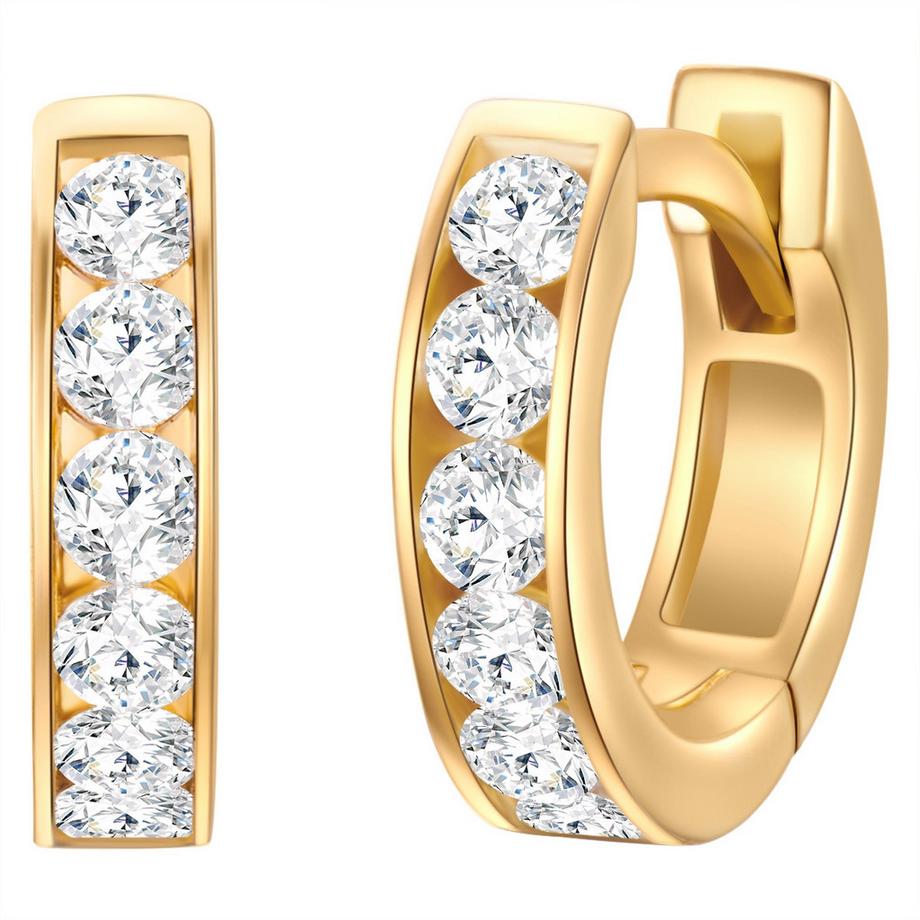 Creolen Sterling Silber gelbgold Zirkonia