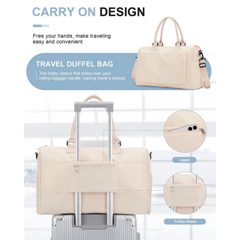 Only-bags.store Sac de sport et de voyage avec compartiment à chaussures et poche étanche  