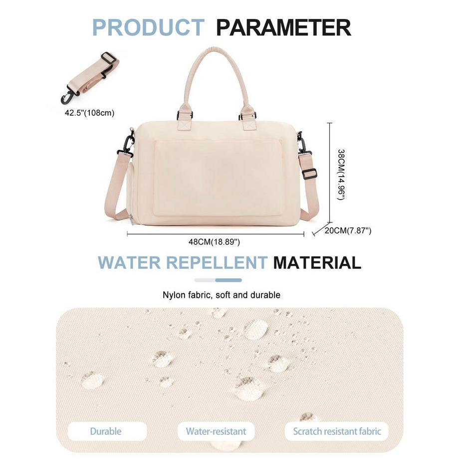 Only-bags.store Sac de sport et de voyage avec compartiment à chaussures et poche étanche  