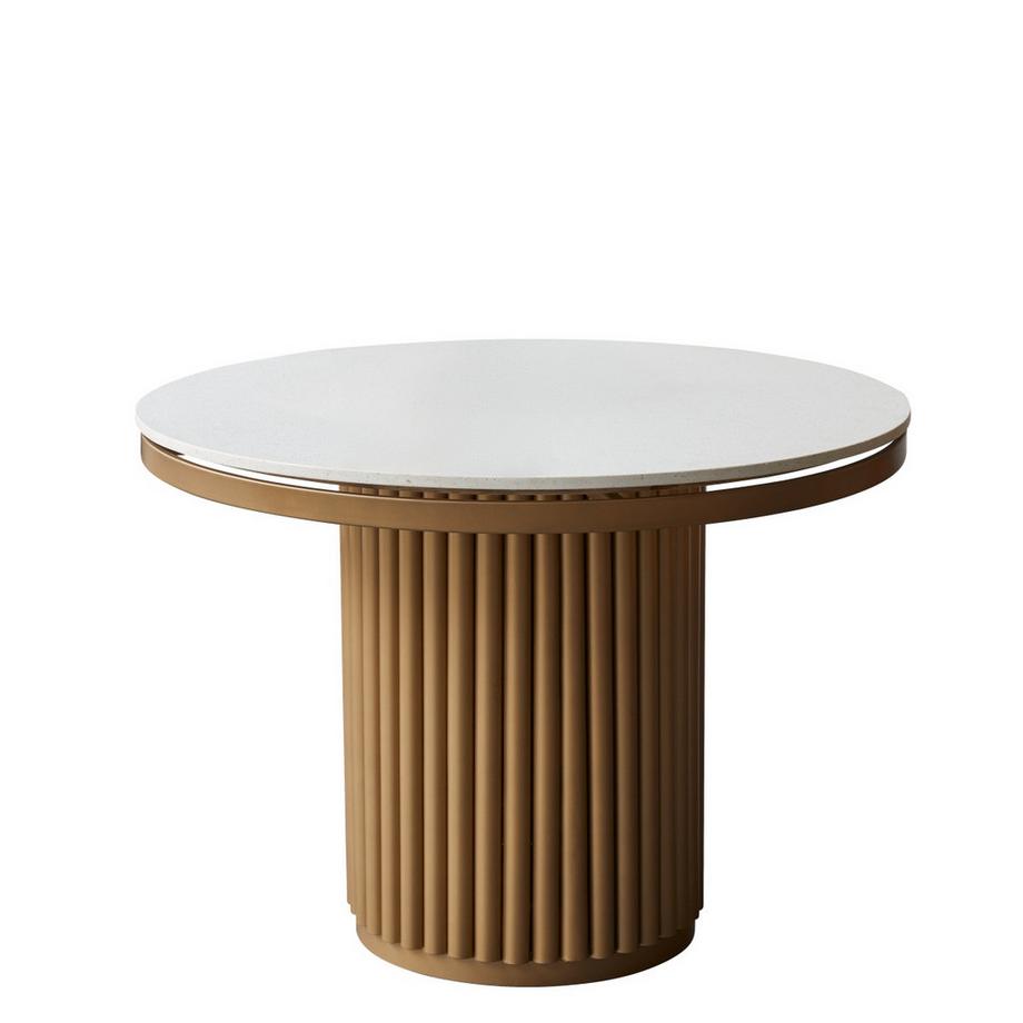 Tikamoon Table ronde en métal et terrazzo 4-6 pers. Isaure  