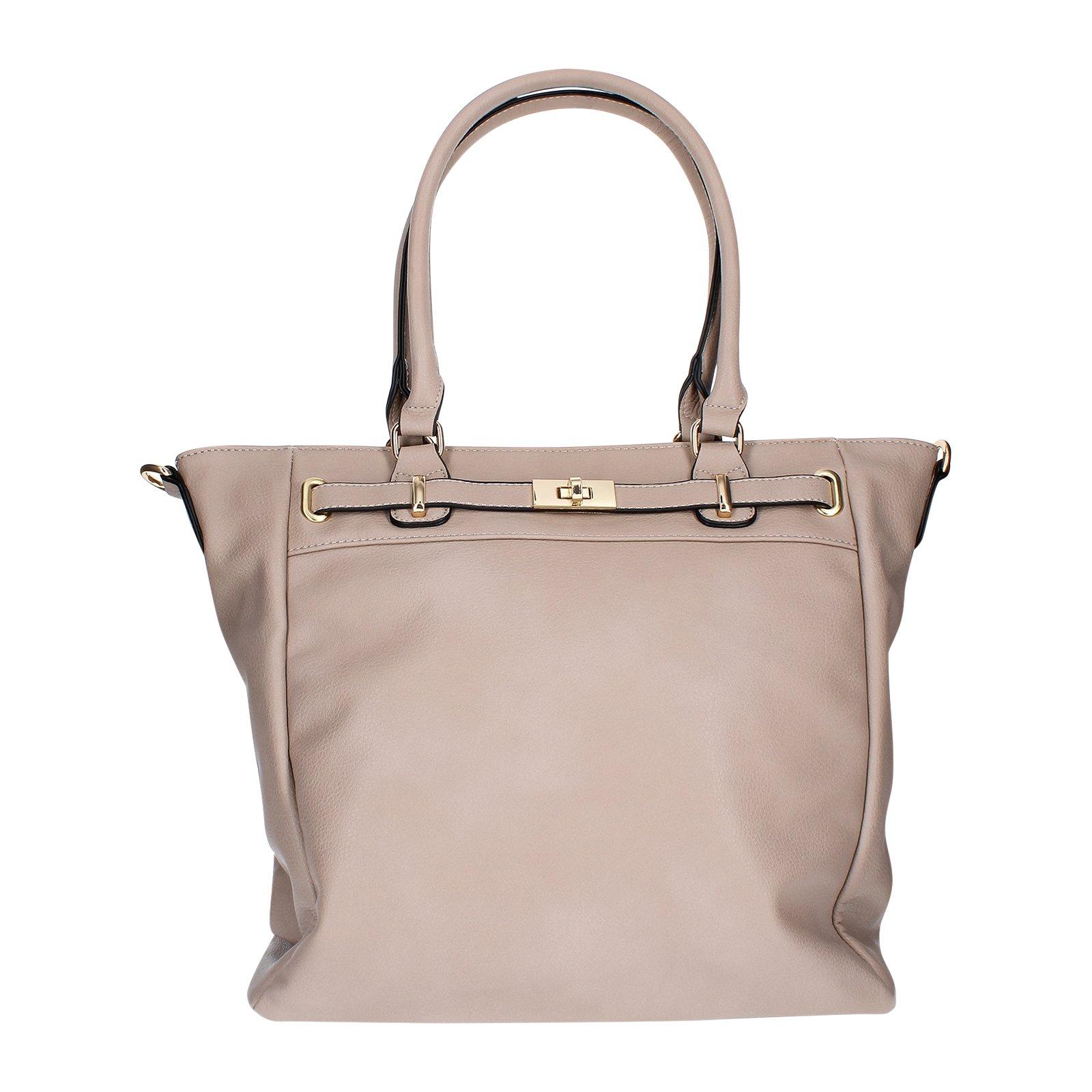 Image of Faux Leather Tragetasche Damen Taupe ONE SIZE
