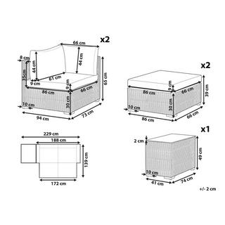 Beliani Set da esterno en Rattan sintetico Moderno NOTO  