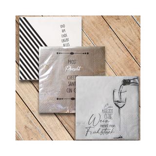 Schneider Korbwaren Set de serviettes Proscht Gin & Wein  