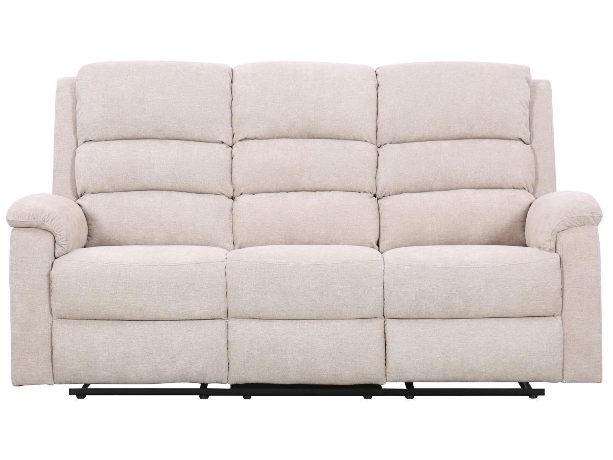 Vente-unique Relaxsofa elektrisch 3-Sitzer - Stoff - Beige - NEVERS  