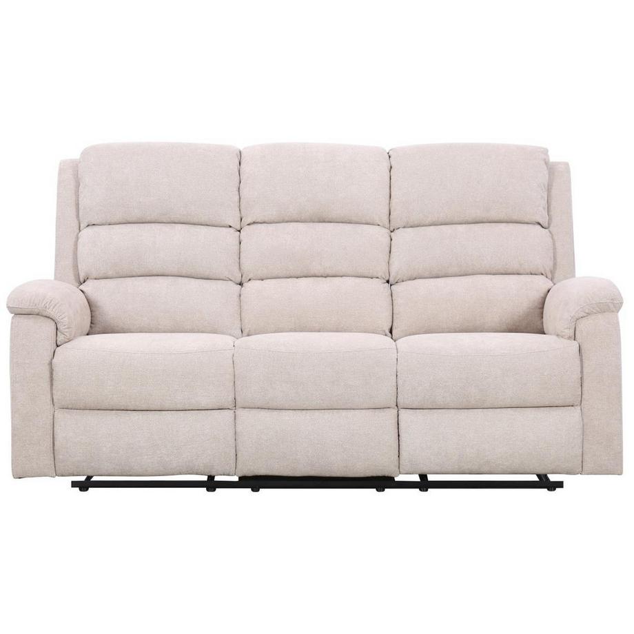 Vente-unique Relaxsofa elektrisch 3-Sitzer - Stoff - Beige - NEVERS  