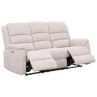 Vente-unique Relaxsofa elektrisch 3-Sitzer - Stoff - Beige - NEVERS  