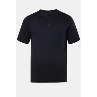 JP1880  Maglia serafino con mezze maniche, scollo a girocollo e abbottonatura, fino alla tg. 8XL 