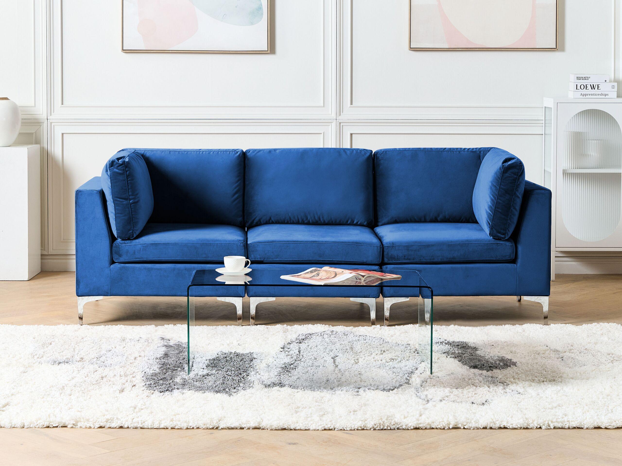 Beliani 3 Sitzer Sofa aus Samtstoff Modern EVJA  