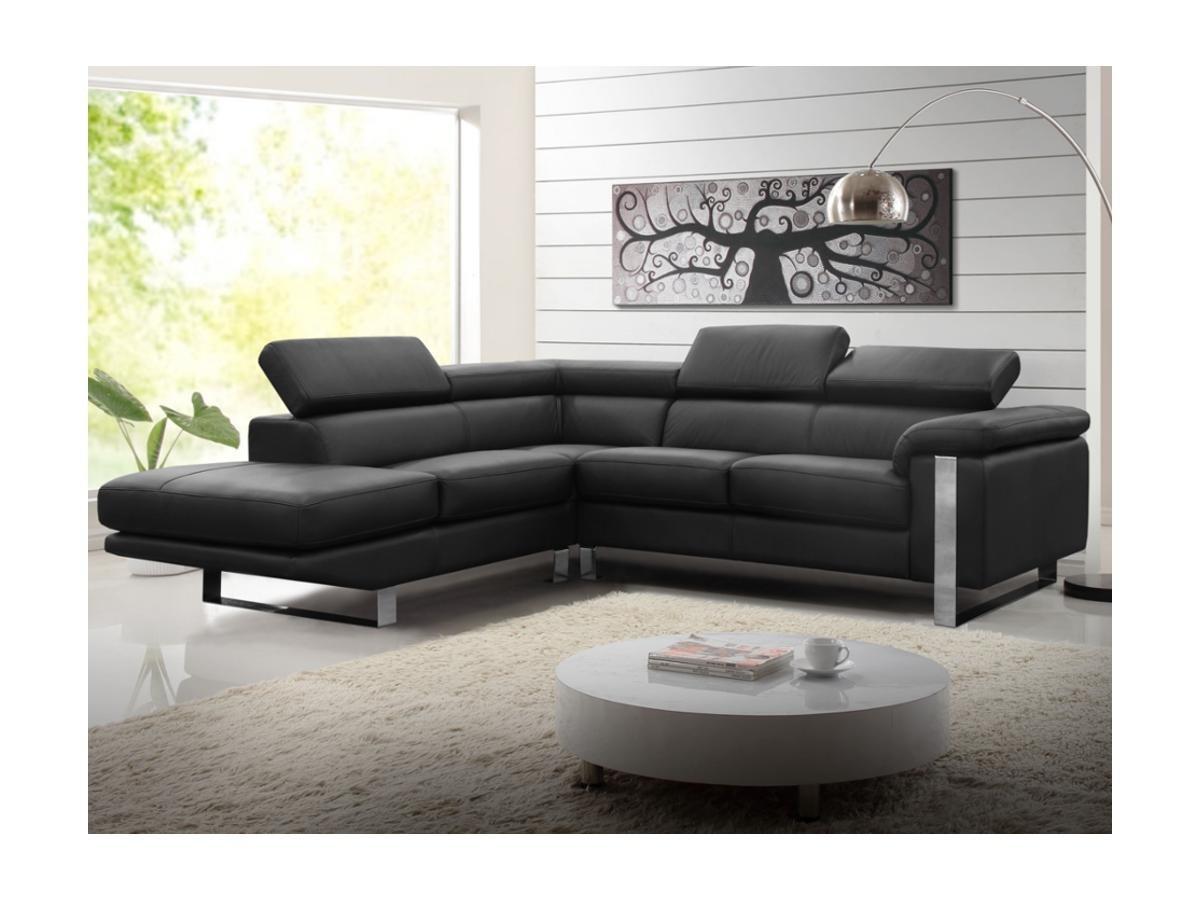 Vente-unique Ecksofa Leder MYSTIQUE Ecke Rechts  