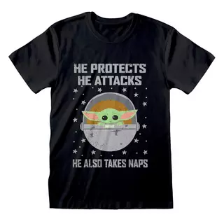 STAR WARS  Tshirt PROTECTS AND ATTACKS Noir